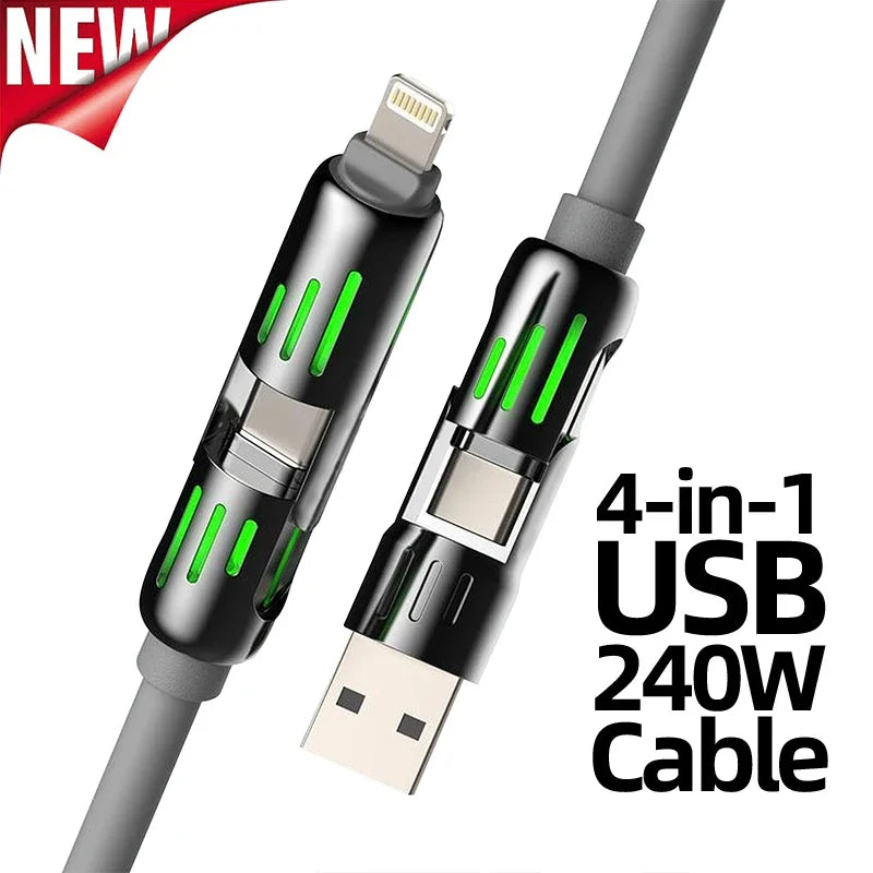 4-in-1 USB Charging Cable- 240W Fast Charge