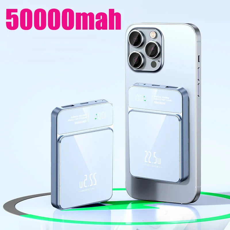Magnetic Wireless Power Bank- 10,000mAh Fast Charging for Iphone & Android
