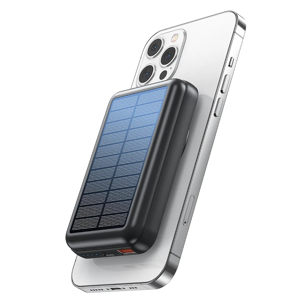 10,000mAh Solar MagSafe Power Bank- Fast Wireless Charging + USB-C