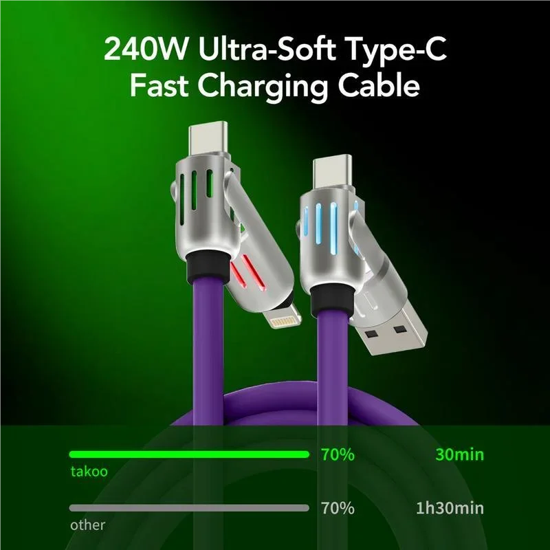 4-in-1 USB Charging Cable- 240W Fast Charge