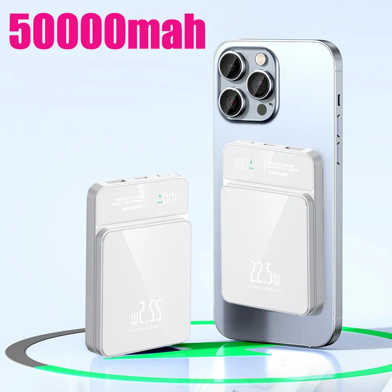 Magnetic Wireless Power Bank- 10,000mAh Fast Charging for Iphone & Android
