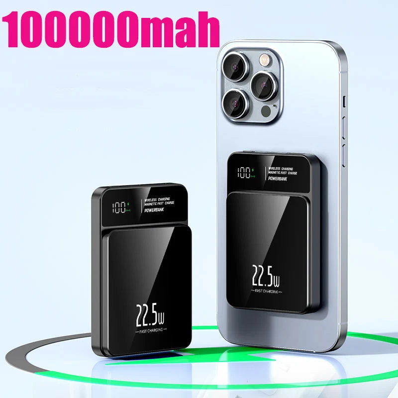 Magnetic Wireless Power Bank- 10,000mAh Fast Charging for Iphone & Android