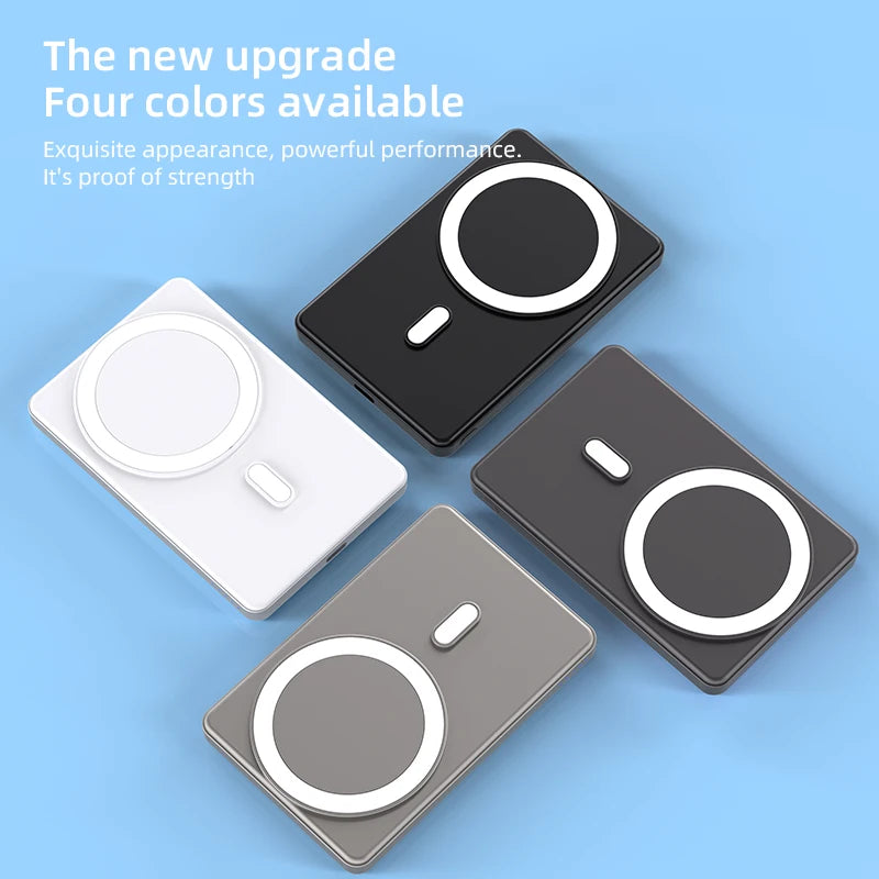 Slim 5000mAh MagSafe Power Bank- 15W Wireless Charging