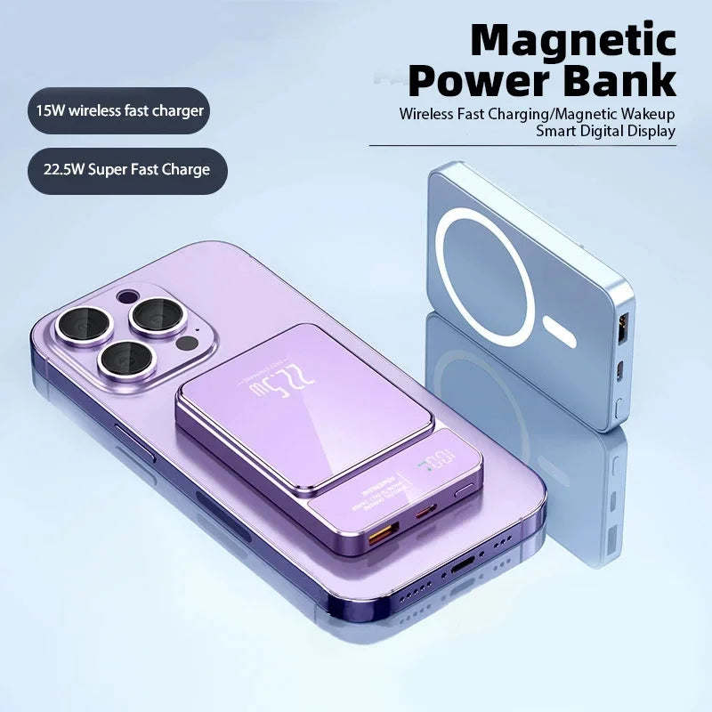 Magnetic Wireless Power Bank- 10,000mAh Fast Charging for Iphone & Android