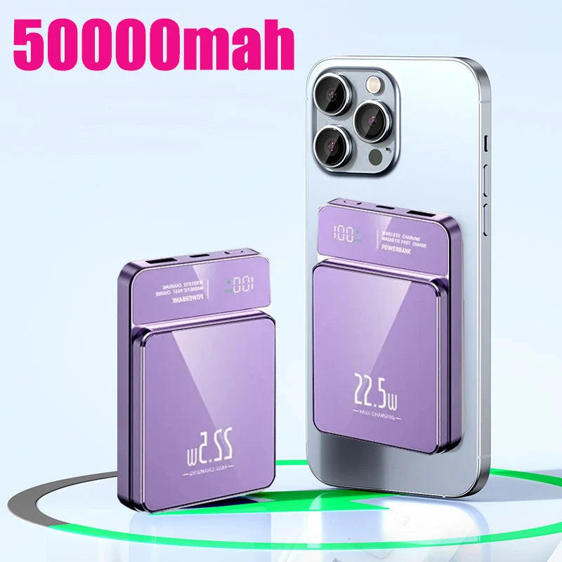 Magnetic Wireless Power Bank- 10,000mAh Fast Charging for Iphone & Android